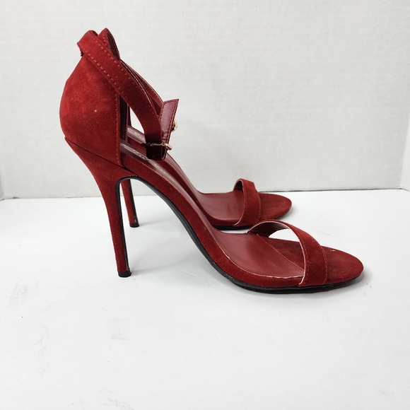Lulus Elsi Red Single Strap Heels Women's Size 7.5 - Picture 2 of 9